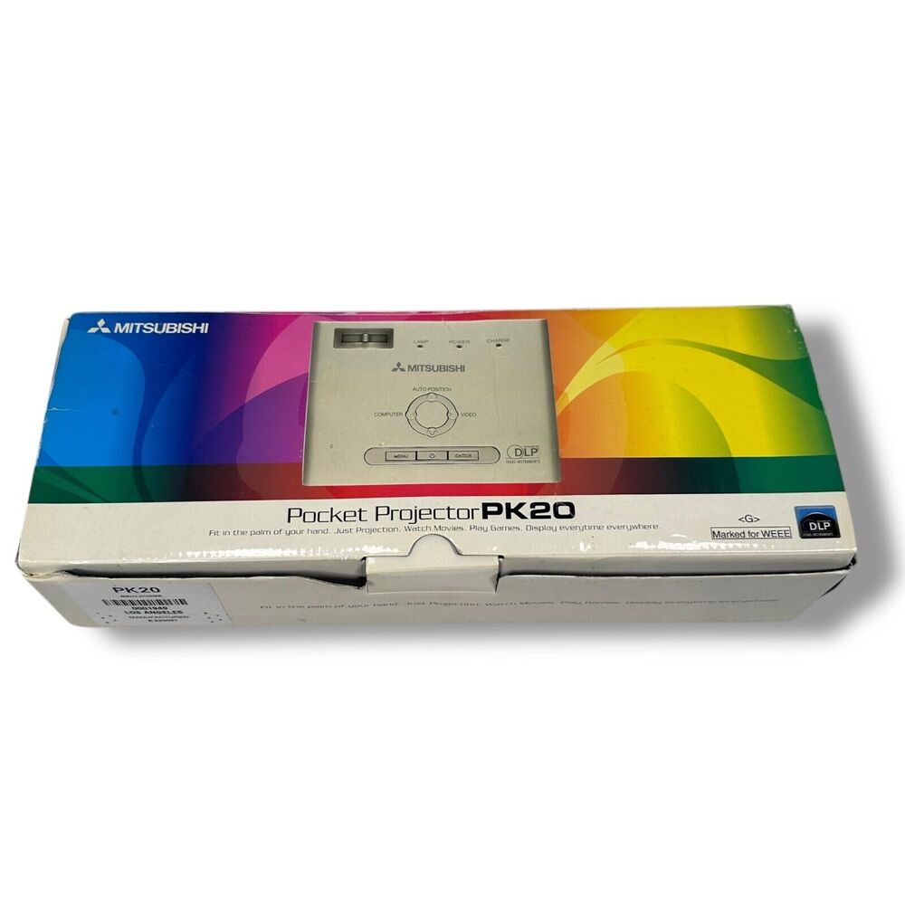 Mitsubishi Electric PK20 Mini Pocket‎ Projector Silver DLP with Power Adapter